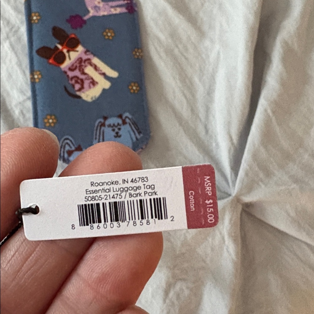 Vera Bradley Essential Luggage Tag Bark Park NWT $15 Dog - Picture 4 of 5